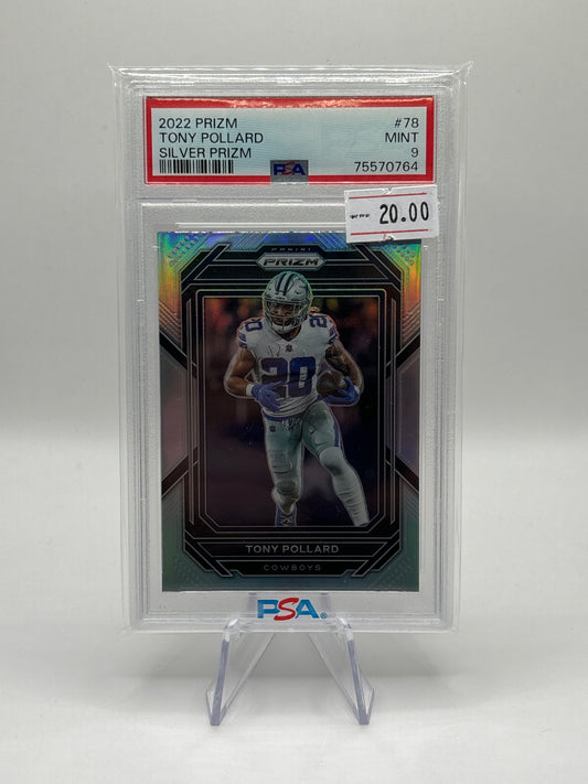 2022 Panini Prizm Tony Pollard- Sliver PSA 9