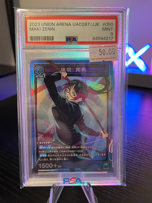 2023 JJK Union Arena Maki Zenin PSA 9 Mint