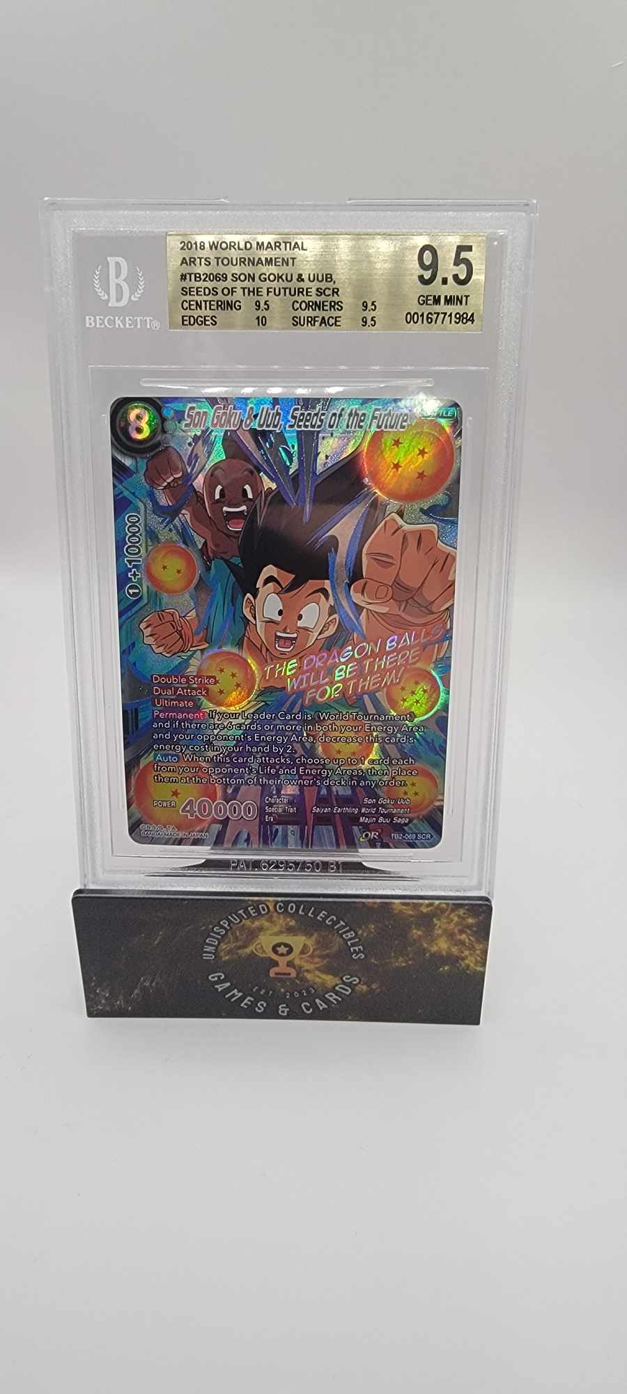 Dragon Ball Super World Martial Arts Tournament Son Goku & Uub, Seeds of the Future BGS 9.5