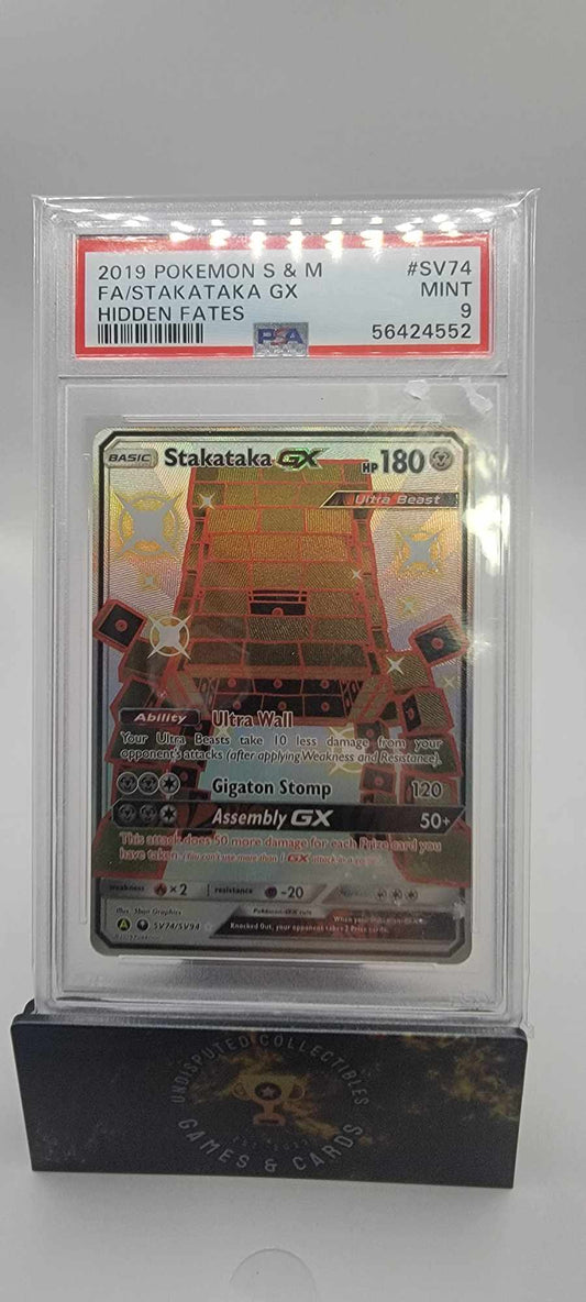 Pokemon Hidden Fates Shiny Vault Stakataka GX PSA 9