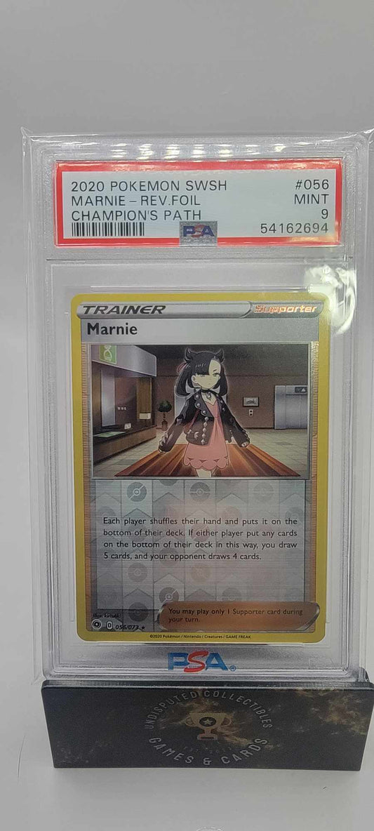 Pokemon Champion's Path Marnie Reverse Holo PSA 9