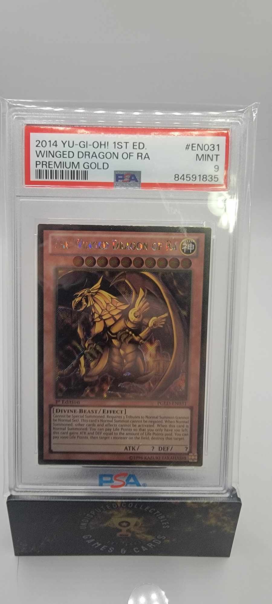 Yu-Gi-Oh Premium Gold The Winged Dragon of Ra PSA 9