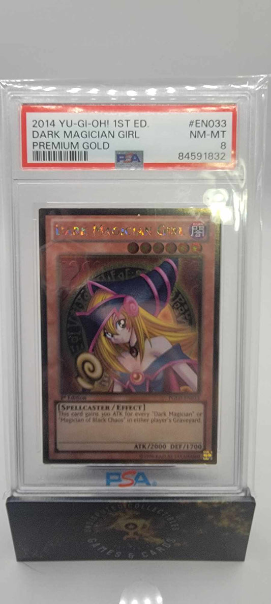 Yu-Gi-Oh Premium Gold Dark Magician Girl PSA 8