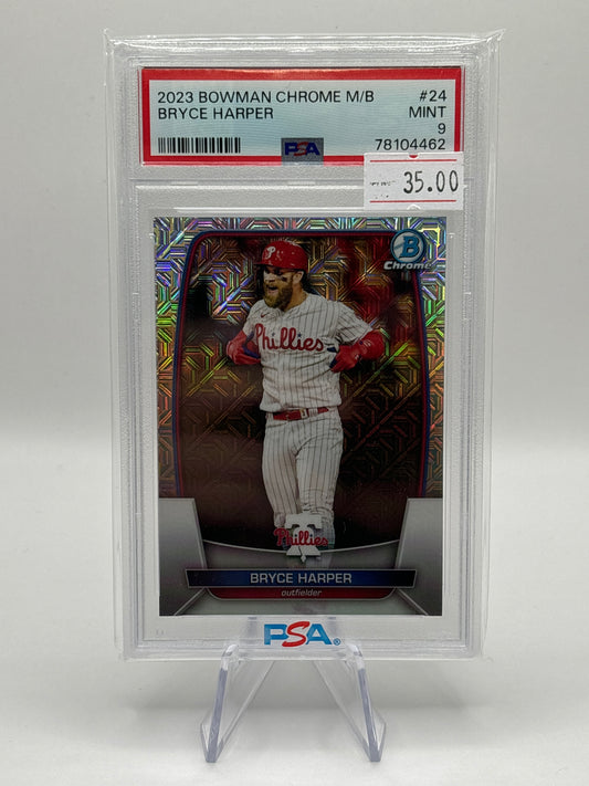 2023 Bowman Chrome Bryce Harper PSA 9