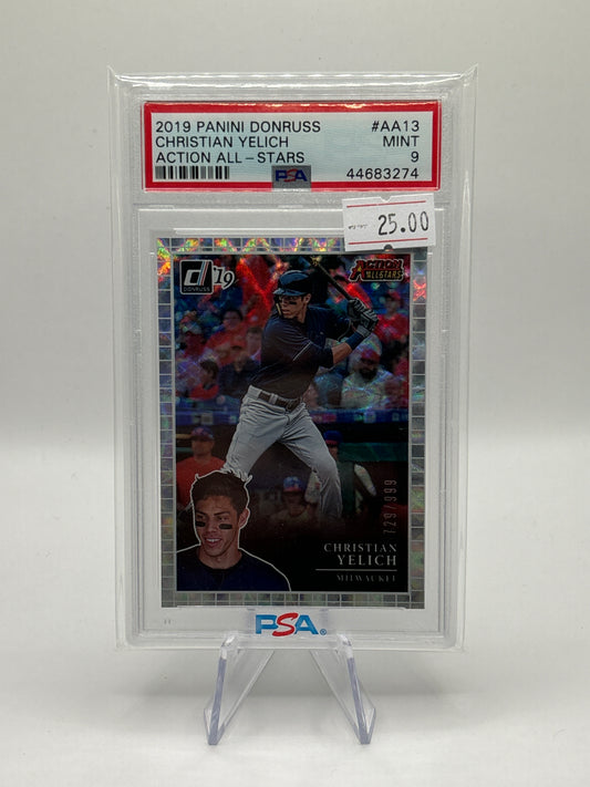 2019 Panini Donruss Christian Yelich PSA 9 (729/999)