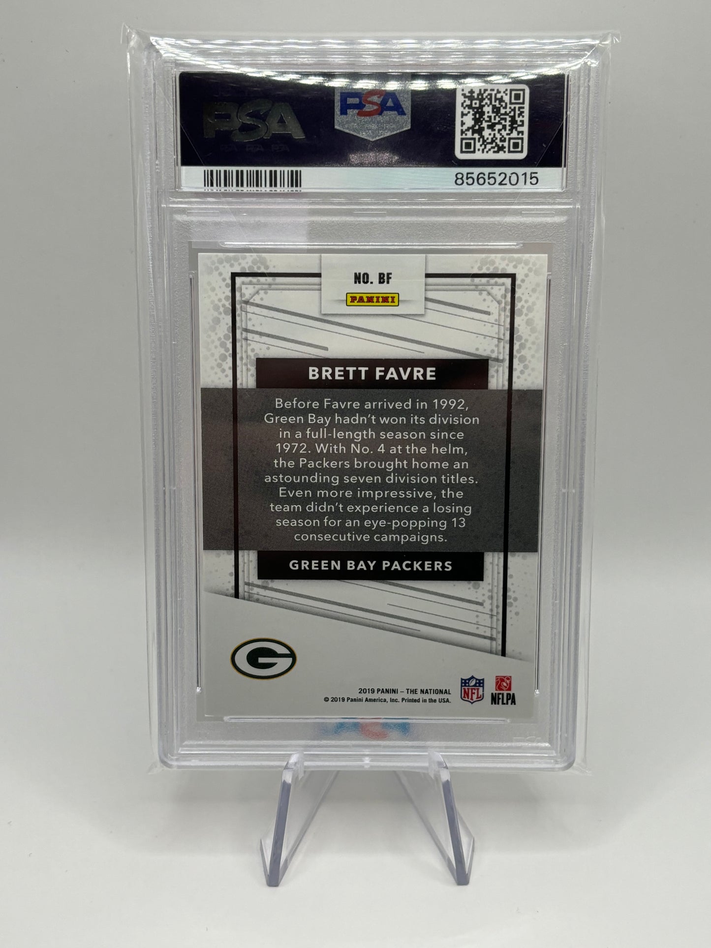 2019 Panini National Conv. Brett Favre Rainbow Spokes 46/50 PSA Gem Mint 10