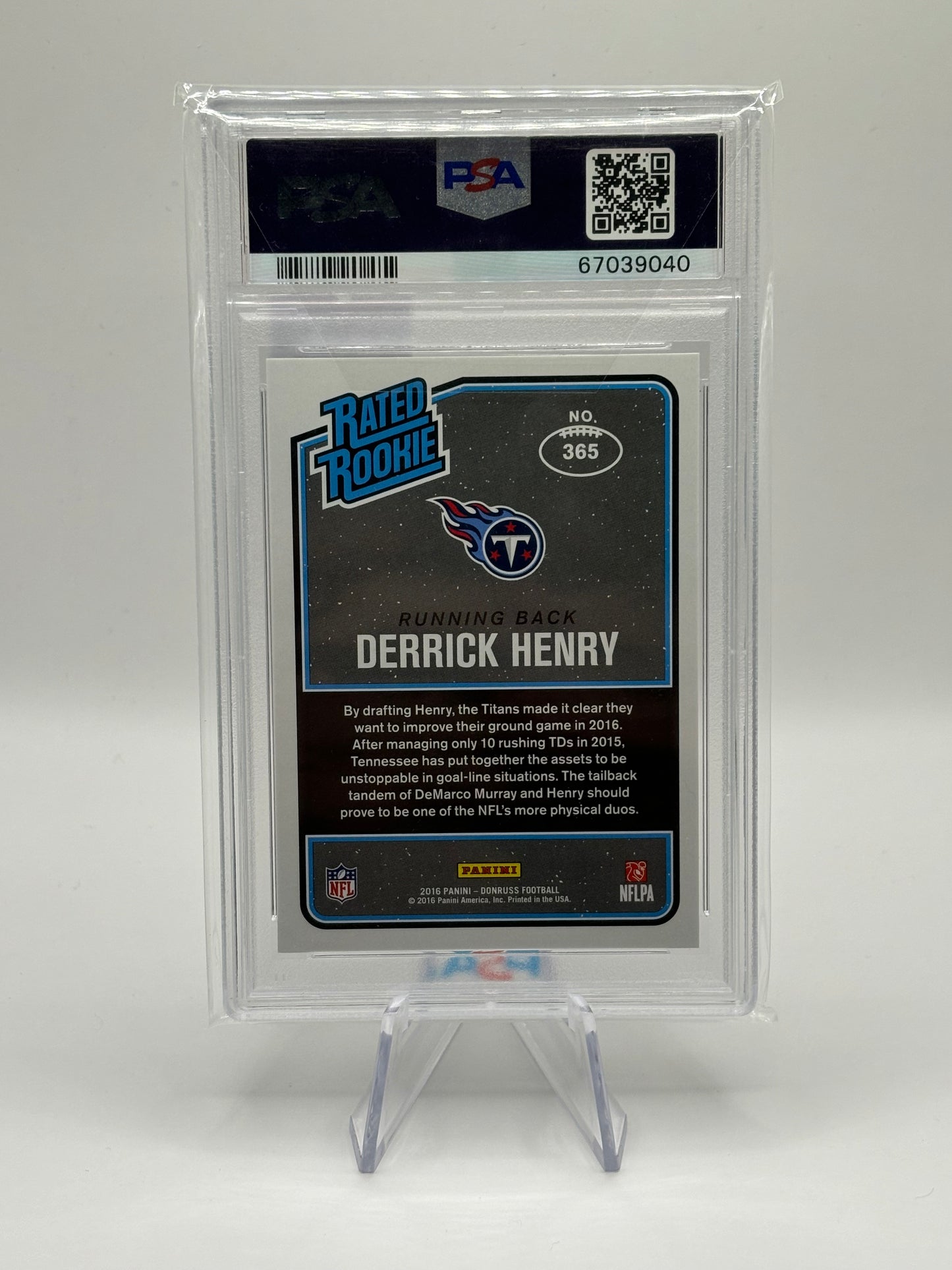 2016 Donruss - Rated Rookies #365 Derrick Henry (RC) PSA 9