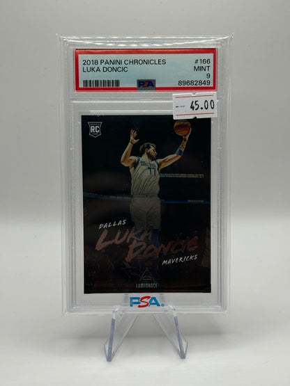 2018-19 Panini Chronicles - Luminance #166 Luka Dončić (RC) PSA 9