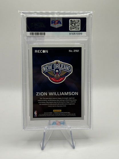 2019 Panini Chronicles - Recon Teal #292 Zion Williamson (RC) PSA 10